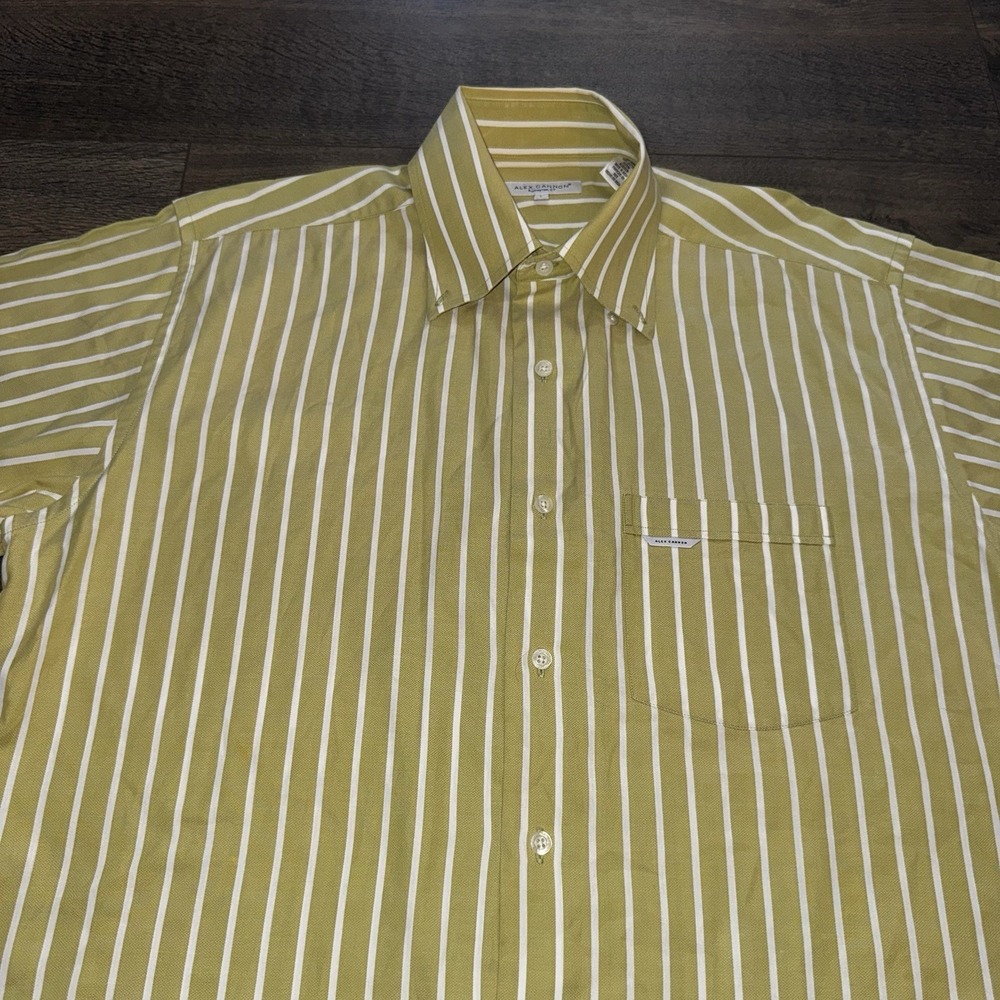 Lot Of 2 Alex Cannon Mens L Long Sleeves Button Up Striped Plaid Shirts Colorful - Picture 6 of 16
